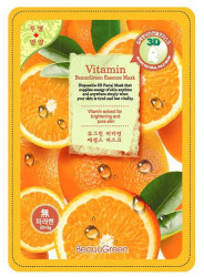 Поживна маска для обличчя з гіалуроновою кислотою Beauugreen 3D Vitamin, 10 шт