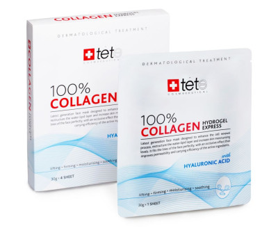 Гідроколагенова маска. Експрес-догляд Box Collagen Hydrogel Mask Tete Cosmeceutical (4 шт в упаковці)