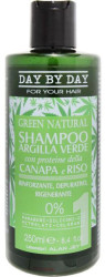 Шампунь для волос с зеленой глиной, протеинами конопли и риса Alan Jey Green Natural Shampoo Canapa & Rico, 250 мл