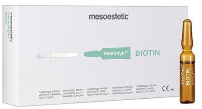 Препарат биоревитализации для лечения алопеции и дерматита Mesoestetic mesohyal BIOTIN, 1 x 2 мл
