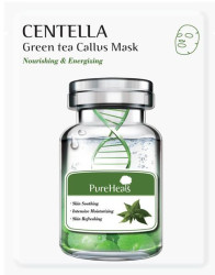 Тканинна маска, що відновлює, для обличчя з екстрактом центели і зеленого чаю PureHeal's Centella Green Tea Callus Mask