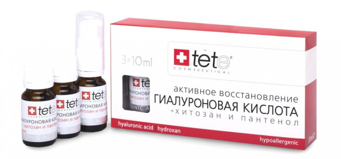 Гиалуроновая кислота + Хитозан и пантенол Tete Cosmeceutical, 3х10 мл