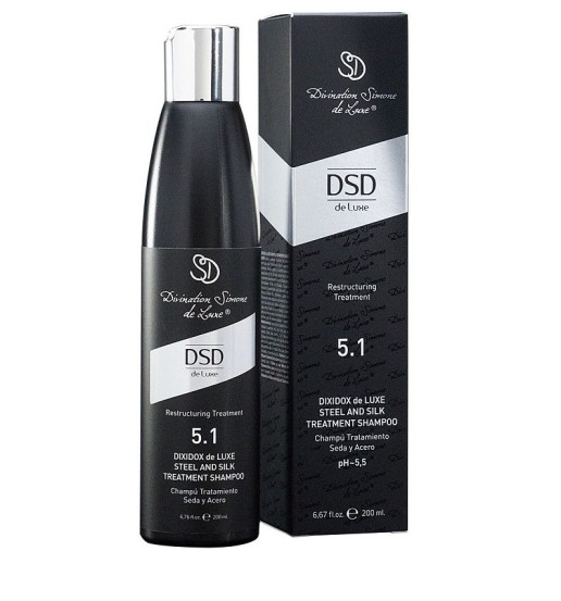 Восстанавливающий шампунь «Сталь и шелк» 5.1 Divination Simone De Luxe Dixidox DeLuxe Steel and Silk Treatment Shampoo, 200 мл