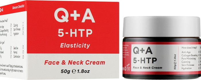 Крем для обличчя та шиї Q+A 5-HTP Face & Neck Cream 50 г