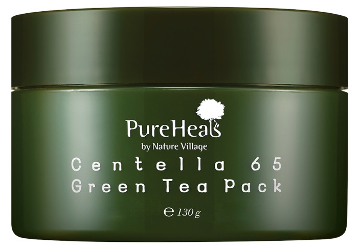 Маска для обличчя із екстрактом центели Pureheals Centella 65 Green Tea Pack, 130 мл