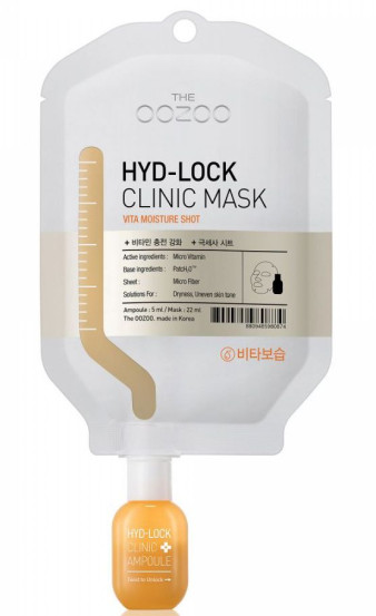 Маска для зволоження та відновлення сяйва шкіри обличчя The Oozoo Hyd-Lock Clinic Mask Vita Moisture Shot