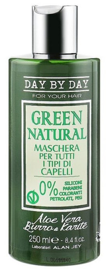 Маска для всіх типів волосся з алое віра та олією каріте Alan Jey Green Natural Hair Mask, 250 мл