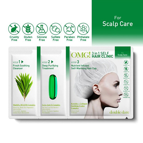 Комплекс 3 в 1 для жирної шкіри голови Double Dare 3in1 Self Hair Clinic Scalp Care, 5 шт